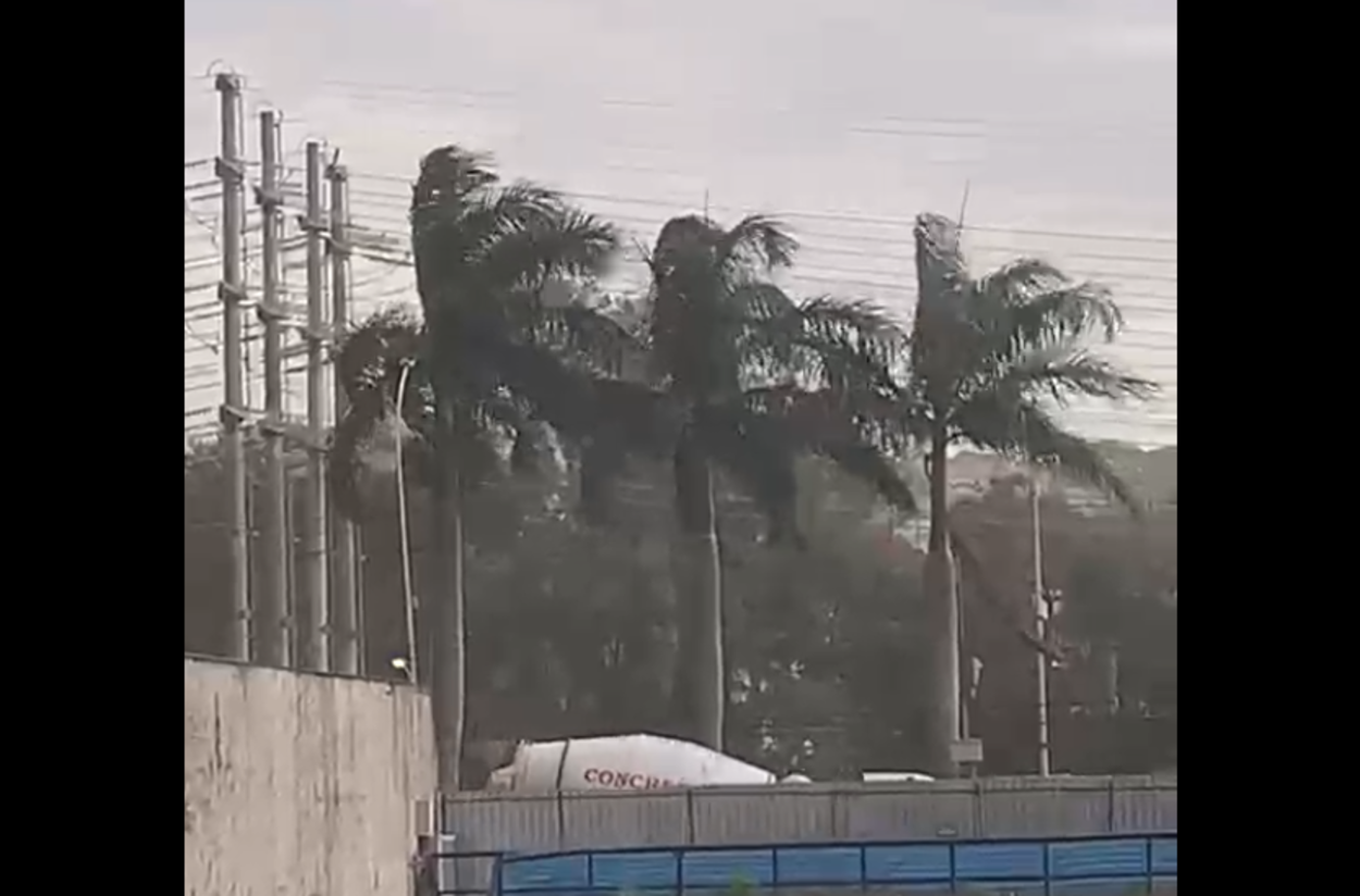 Ventos fortes de até 90 km/h já atingem o ABC e Defesa Civil alerta para temporais até quinta