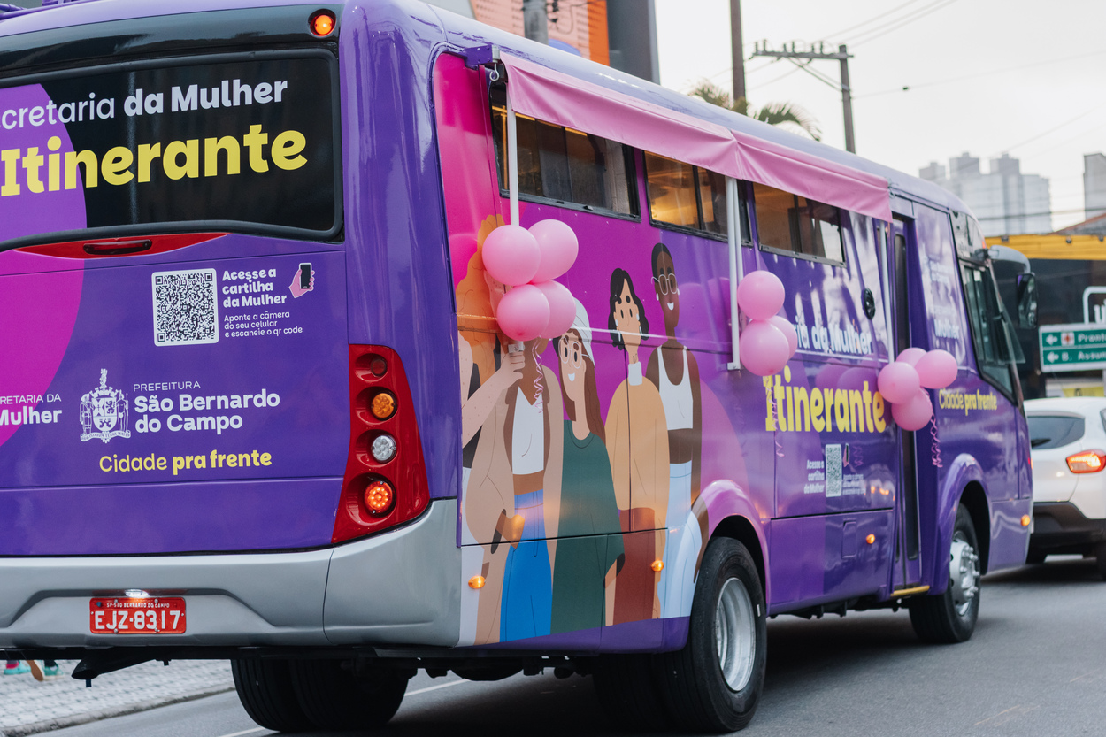 São Bernardo ganha ônibus exclusivo para atender mulheres nos bairros. Foto: Divulgação