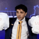Renan Santos leva fraldas com nomes de Lula e Flávio Bolsonaro a debate