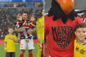 Menino que emocionou País com homenagem ao pai falecido realiza sonhos e ntre em campo com Flamengo
