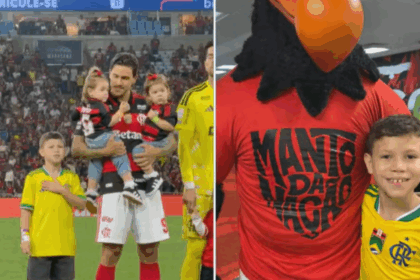 Menino que emocionou País com homenagem ao pai falecido realiza sonhos e ntre em campo com Flamengo
