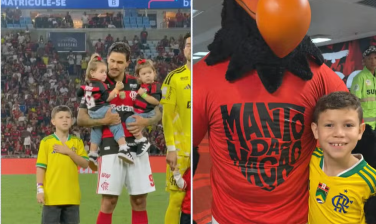 Menino que emocionou País com homenagem ao pai falecido realiza sonhos e ntre em campo com Flamengo