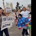 Bolsonarista faz protesto contra Lula a poucos metros de evento do presidente em SBC