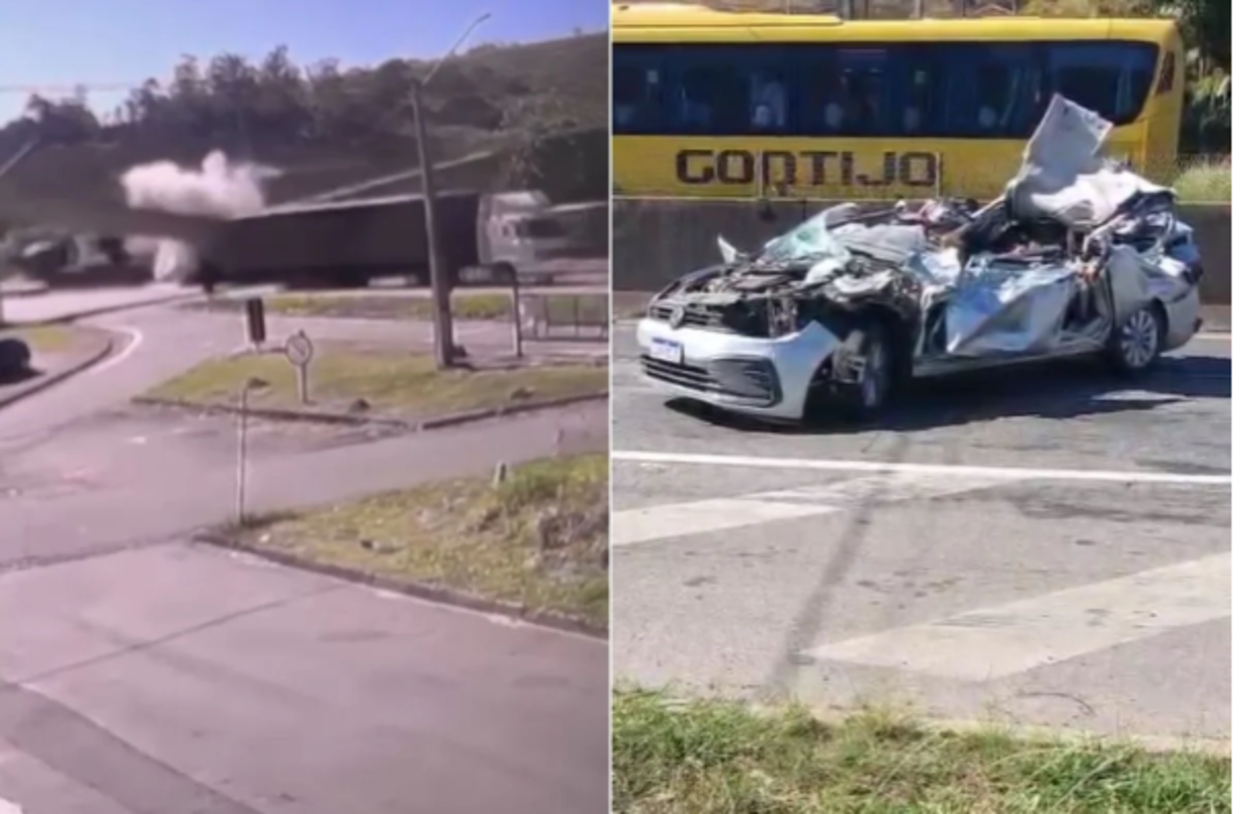 Queda de passarela deixa dois mortos e bloqueia a Rodovia Fernão Dias em Vargem