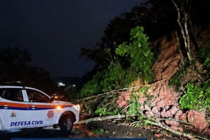 Deslizamento de barranco mobiliza Defesa Civil em Ribeirão Pires na noite desta segunda-feira