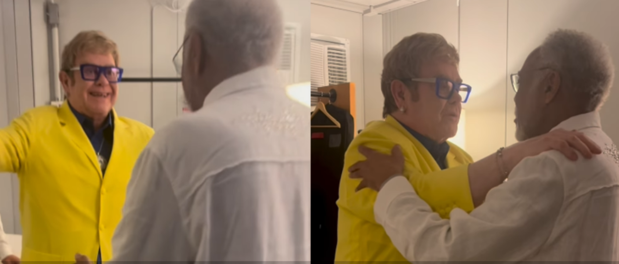 Encontro de lendas: Elton John rasga elogios a Gilberto Gil nos bastidores do Rock in Rio