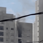 Incêndio atinge apartamento na Avenida Moinho Fabrini, em São Bernardo
