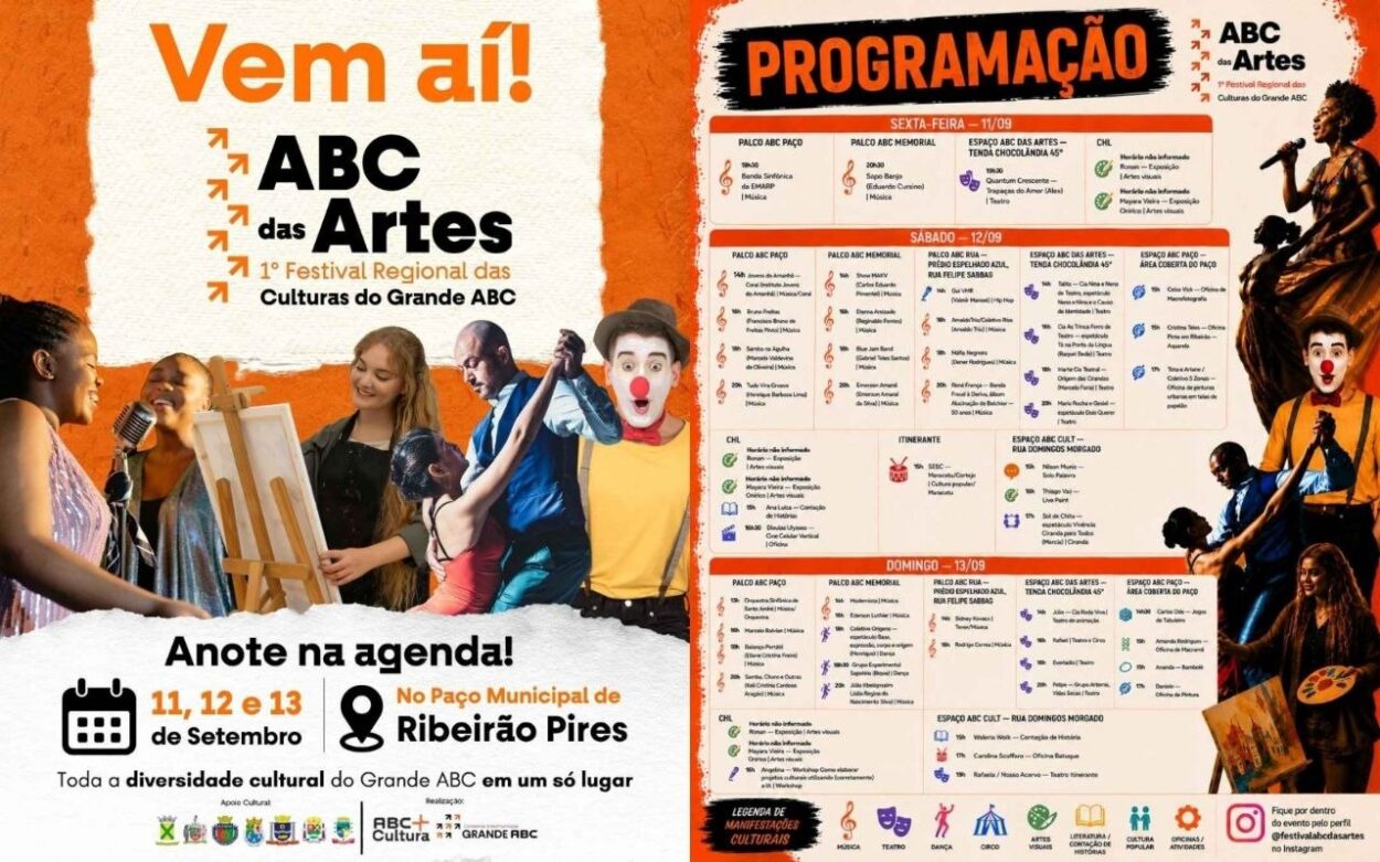 Festival ABC das Artes terá mais de 50 apresentações de artistas das sete cidades; confira a programação
