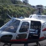 Helicóptero Águia pousa na Rodovia dos Imigrantes para socorrer motociclista em São Bernardo do Campo