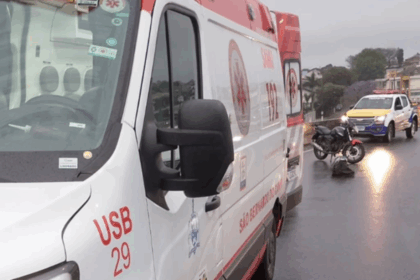 Acidente em São Bernardo: motociclista fica ferido após queda no Viaduto João Lima