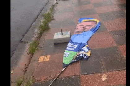 Windbanners de campanha geram polêmica no ABCD e candidato denuncia vandalismo em Santo André