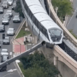 ​Trem do Monotrilho atinge guindaste e estrutura despenca em avenida na Zona Leste de SP