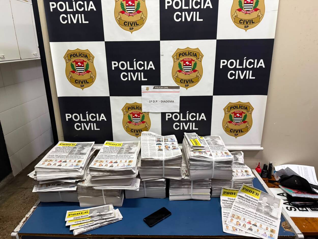 Polícia apreende jornais e Kombi usados na distribuição de material criminoso contra Orlando Morando em Diadema