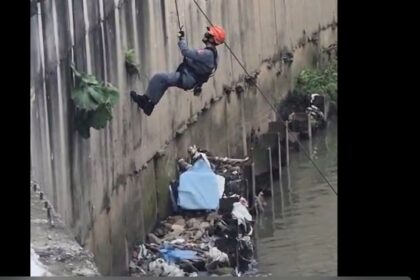 Bombeiros descartam presença de corpo em SBC e encontram apenas botinas e lixo em rio na Av. Lauro Gomes