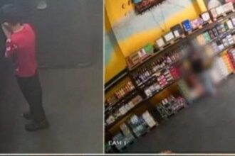 Criança de 8 anos é gravada orando durante assalto a comércio da família em Santo André. Foto: Reprodução/Vídeo