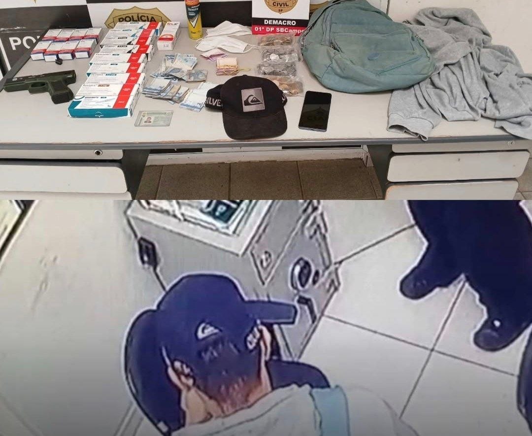 Polícia Civil prende homem em flagrante após roubo a drogaria na Chácara Inglesa
