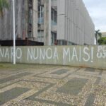 Polícia Civil investiga suspeita de pichação paga contra Bolsonaro no Fórum de Santo André