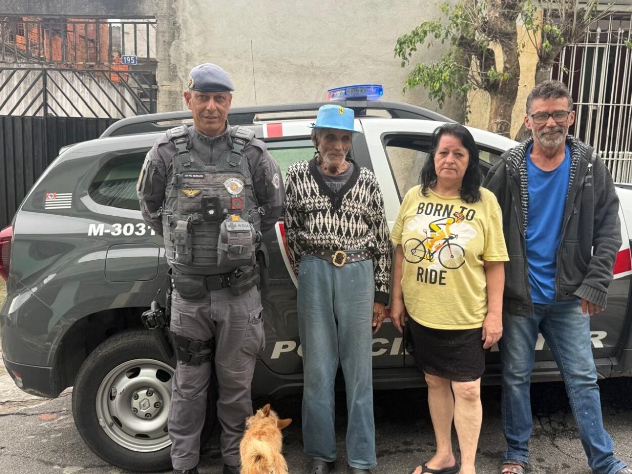 Polícia Militar localiza idoso desaparecido e o reúne à família em Mauá