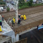 Ribeirão Pires avança nas obras do Viaduto Estaiado com concretagem da pré-laje na Avenida Humberto de Campos
