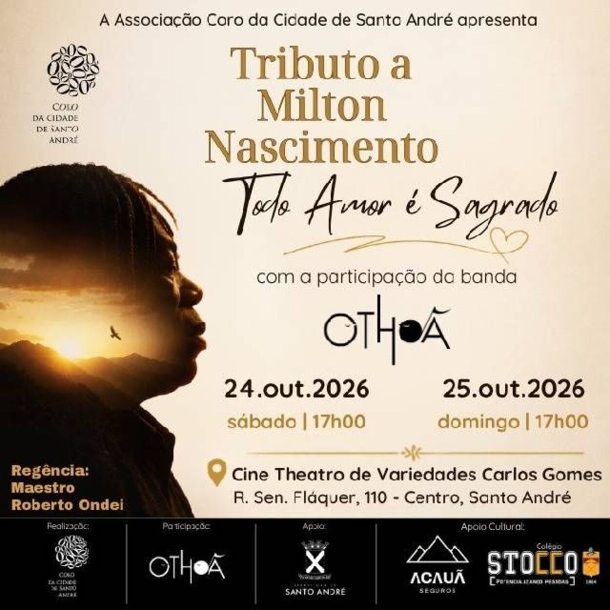 Coro da Cidade de Santo André homenageia Milton Nascimento